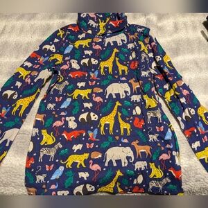 Mini Boden Colorful Animal Print Turtleneck Top Size 11-12 Nwot